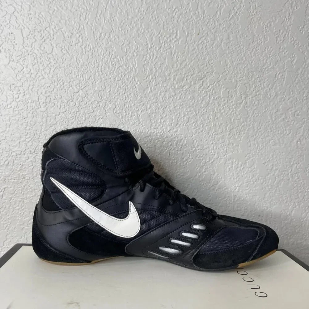 Nike Speedsweep V 309147-012‎ Wrestling Shoes Black Leather Lace up Mens 11.5 US